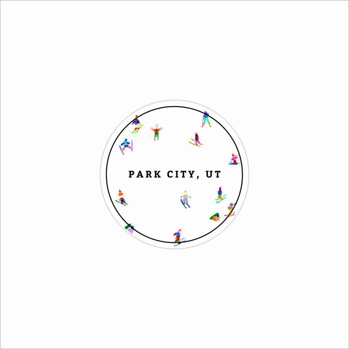 EMA-024 TINY SKIERS - PARK CITY Magnet | 0.125Acrylic Magnet | Case of 4
