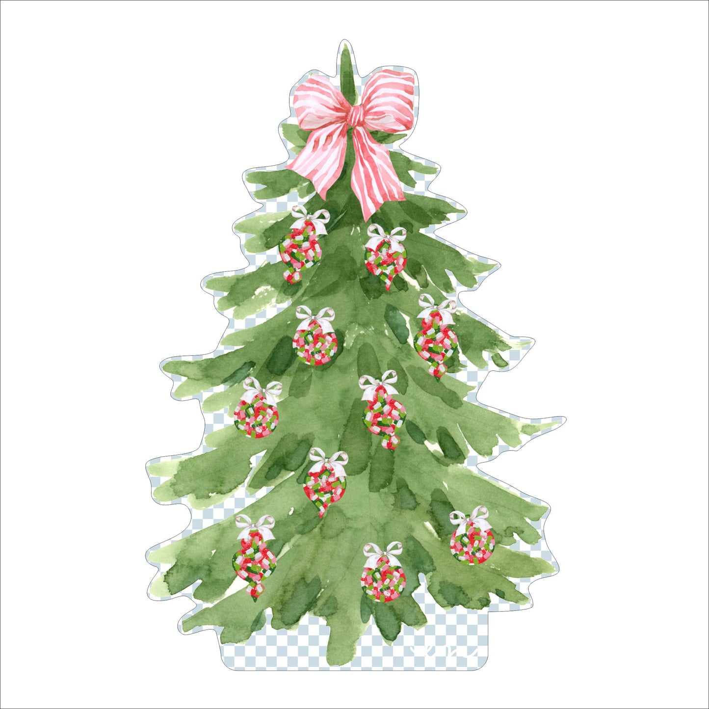 Red & Green Christmas Tree | 0.75in. Acrylic Cutout