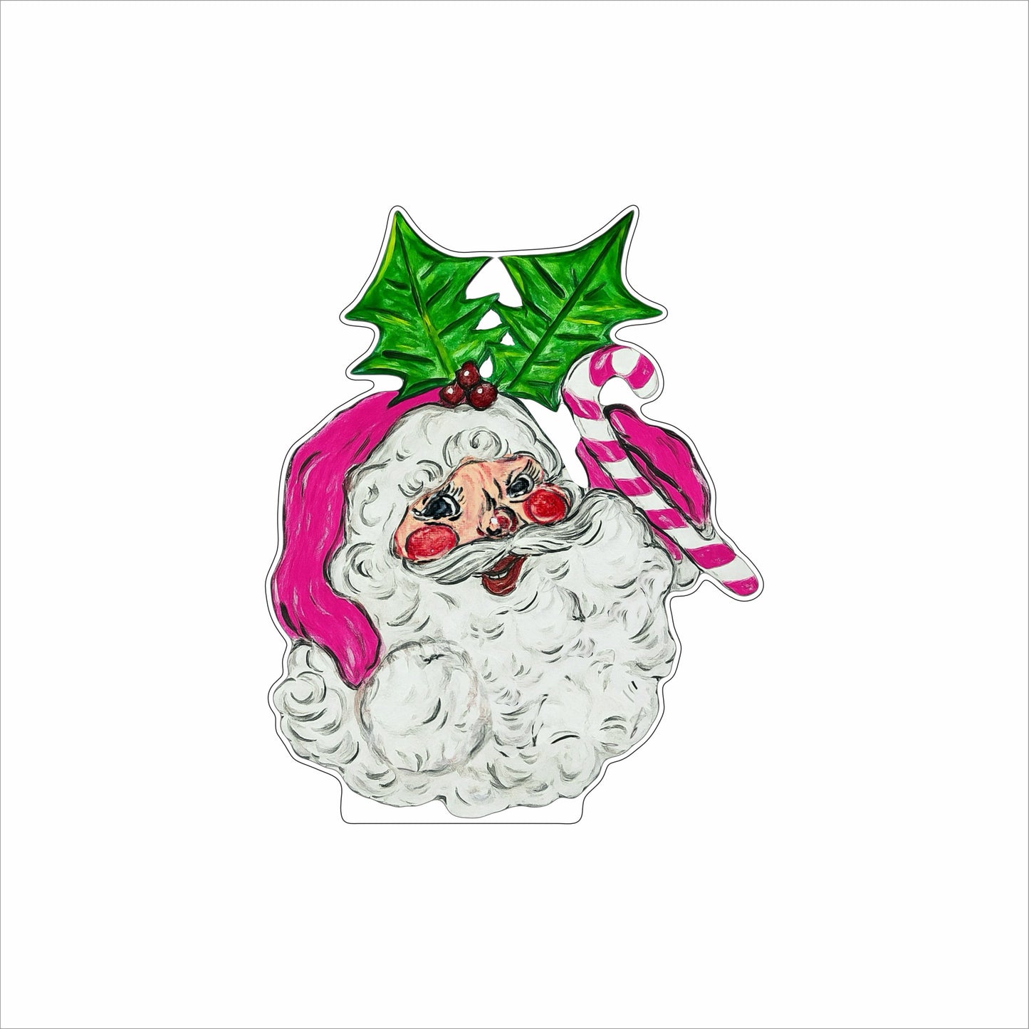 EPR-022 Santa with Candy Cane | 0.75Acrylic Contour