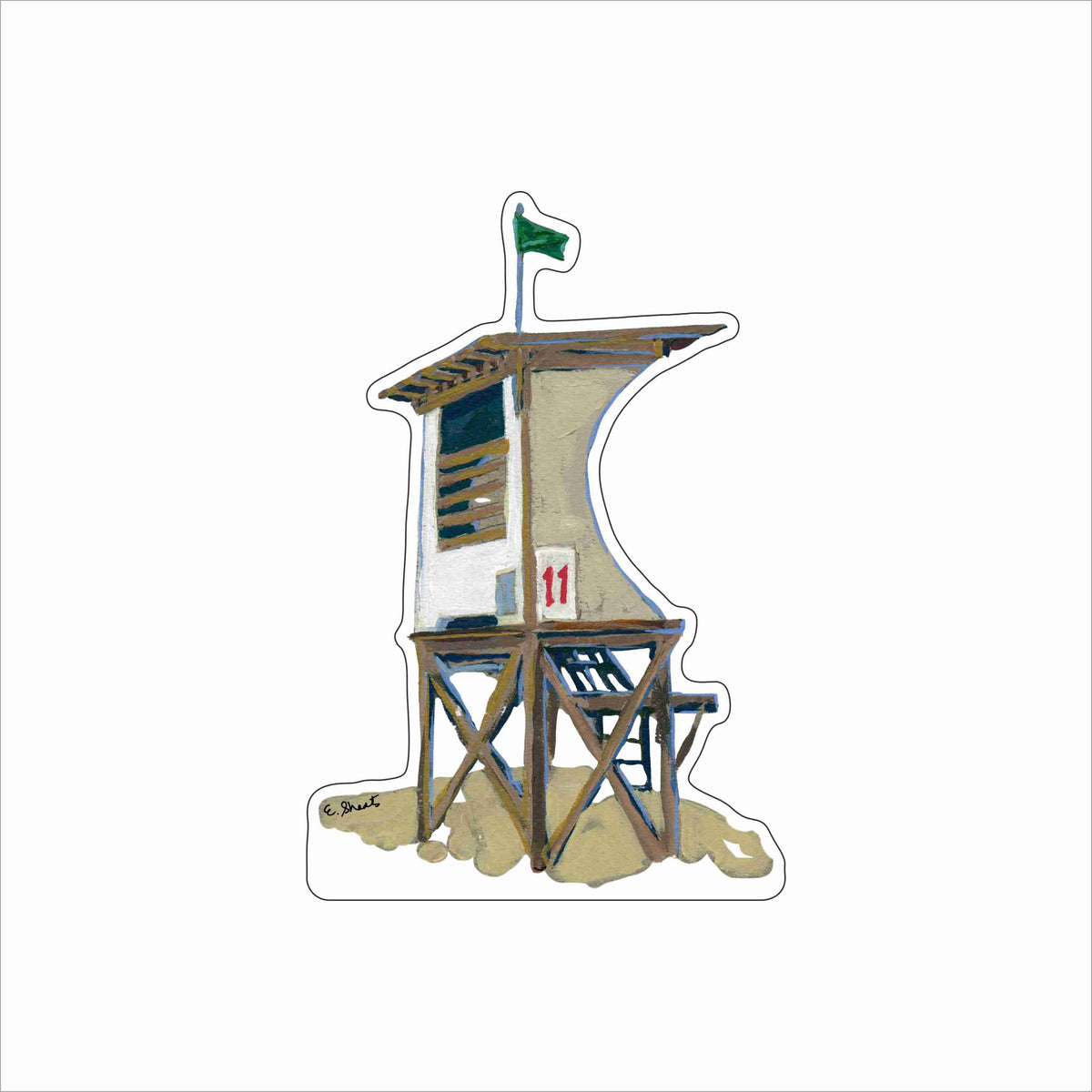 ESA-040 Wrightsville Beach Life Guard Stand Cutout | 0.75Acrylic Contour
