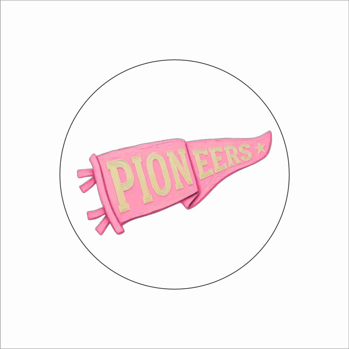 FSN-021 Pink Pioneers Coaster | 0.25Acrylic Coaster with Clear Bumpers | Case of 4