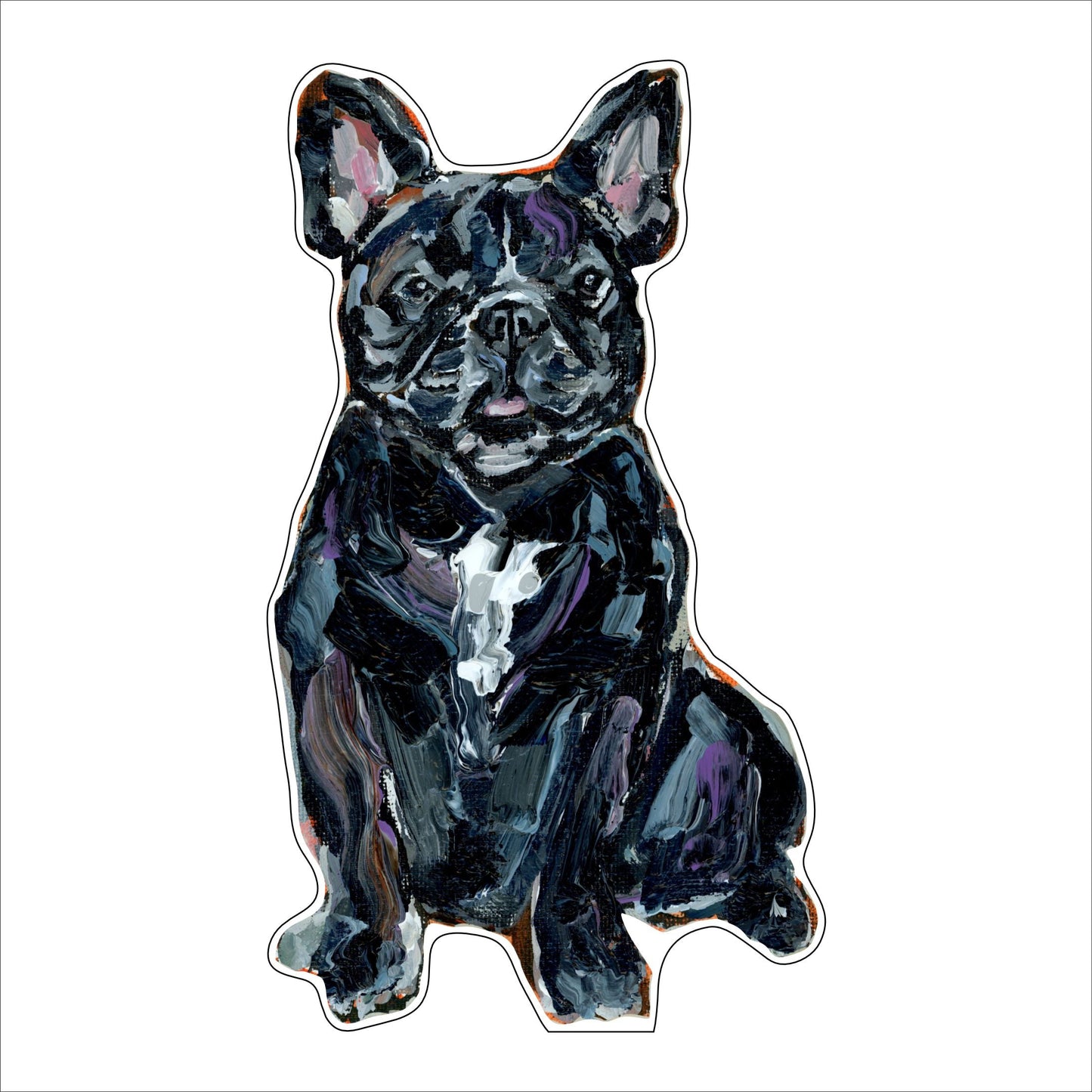 Frenchie Black & White | 0.75in. Acrylic Shelfie | Case of 25