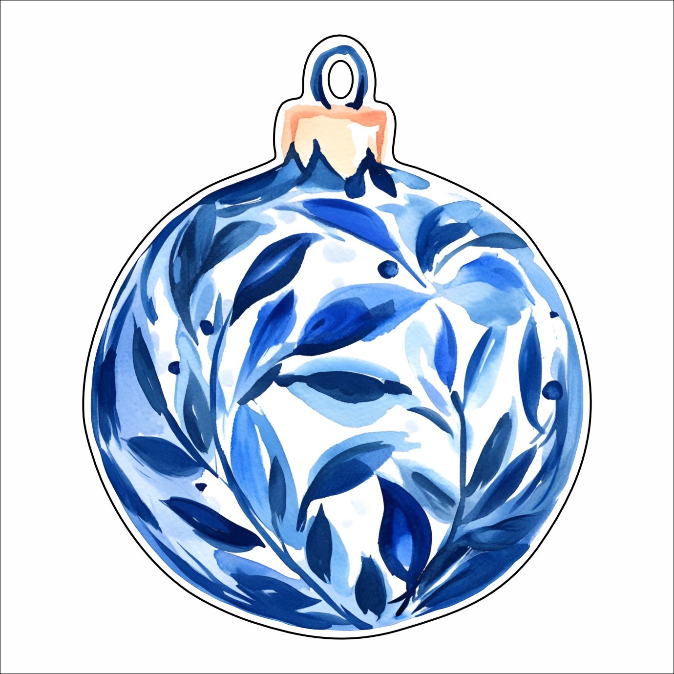 GTW-011 Navy Floral | 0.25in. Acrylic Ornament |