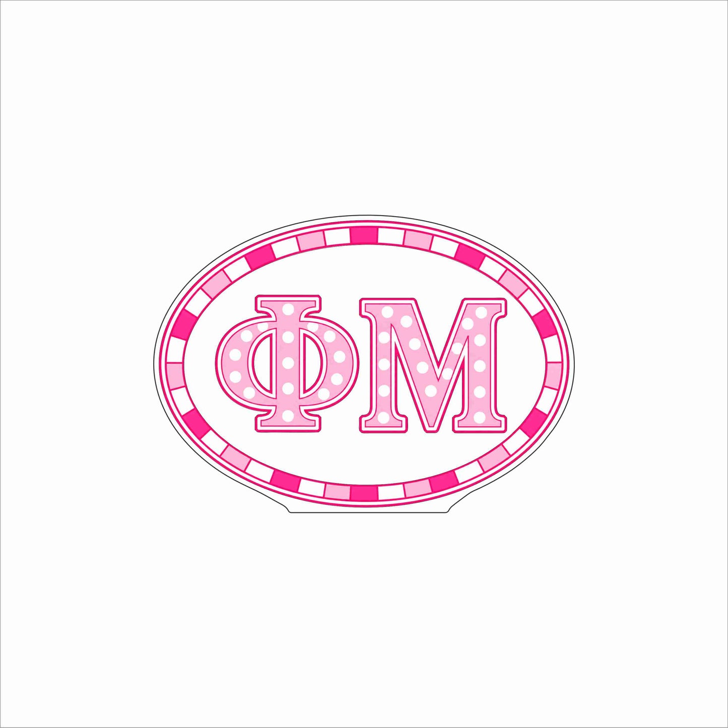GTW-102 Phi Mu Oval | 0.75Acrylic Contour