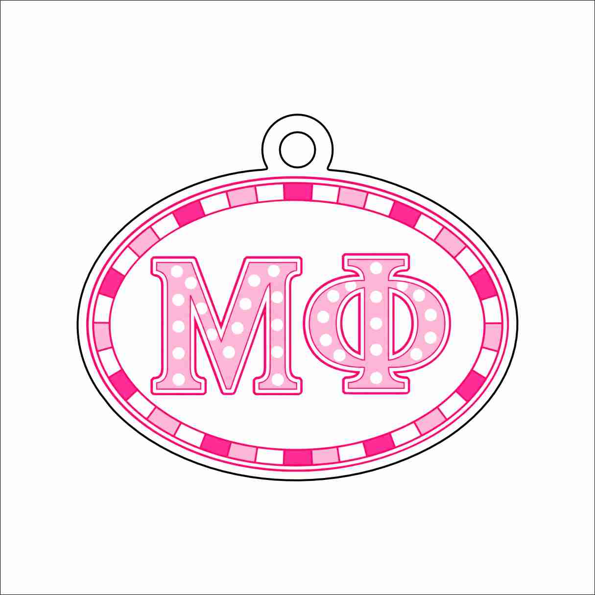 GTW-116 Phi Mu Oval Ornament | 0.25Acrylic Ornament