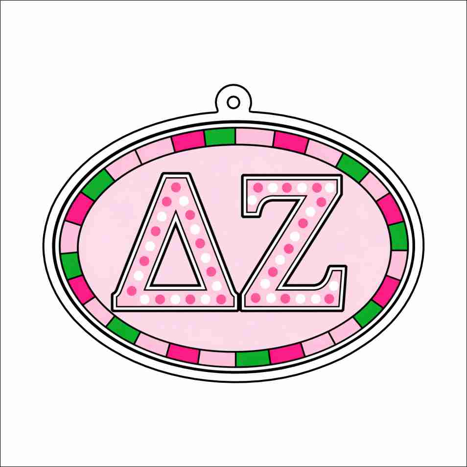 GTW-119 Delta Zeta Oval Keychain | 0.125Acrylic Keychain