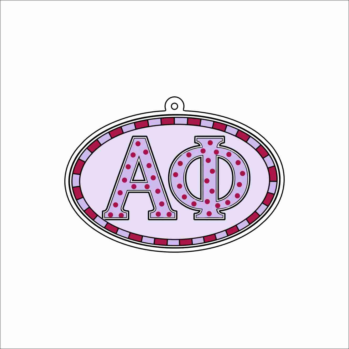 GTW-123 Alpha Phi Oval Keychain | 0.125Acrylic Keychain