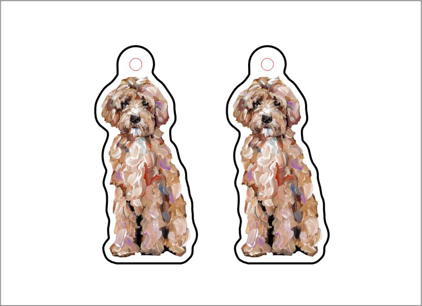 CMS-541-C10 Goldendoodle Classic Earring | 0.125Acrylic Earrings | Set of 10