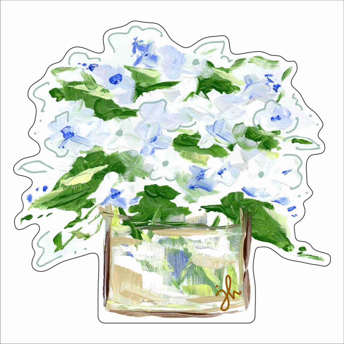 JHY-001 Blue Hydrangea Flower Pot | 0.75Acrylic Contour
