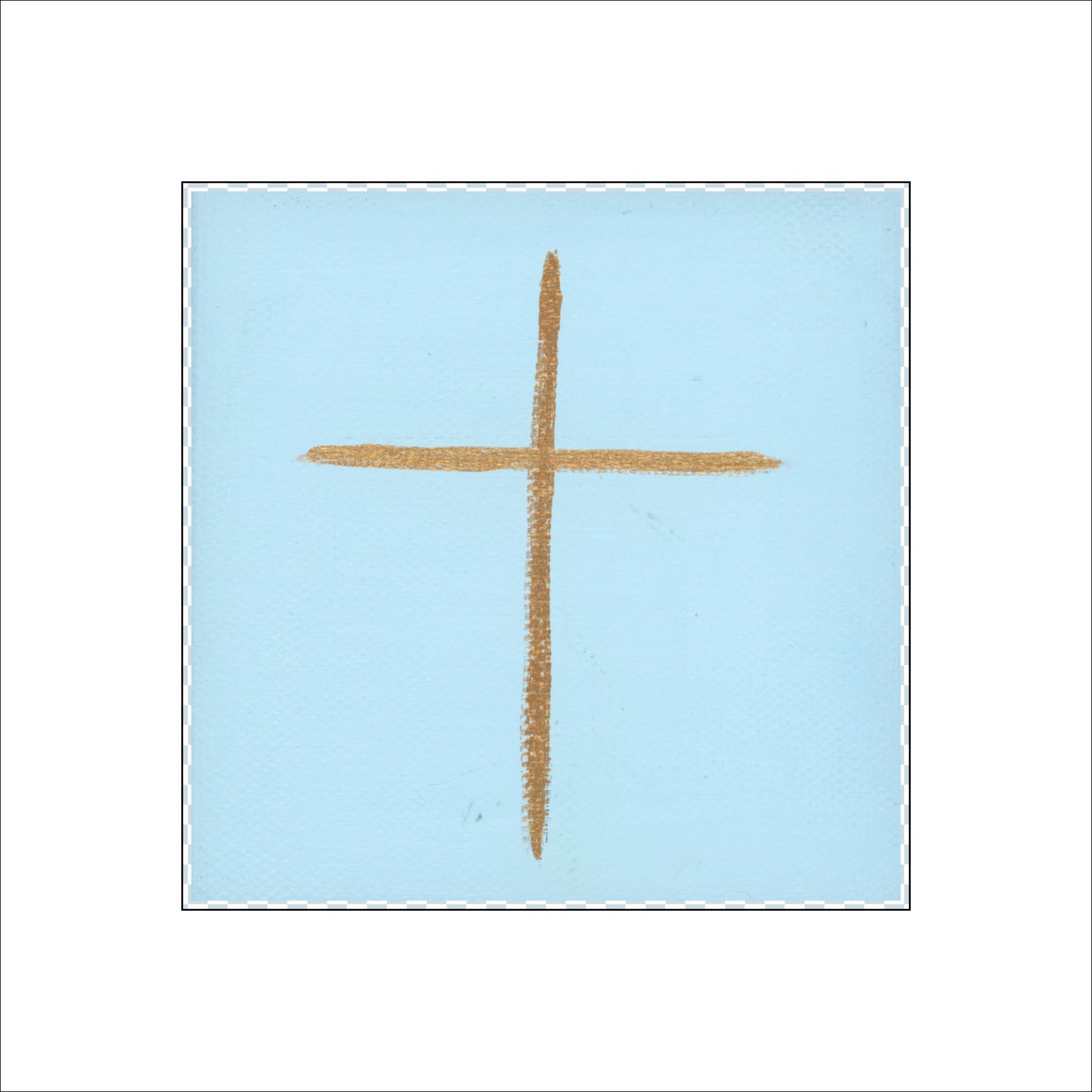 JMZ-008 Blue Cross Block | 0.75in. Acrylic Cutout 4x4 | Single