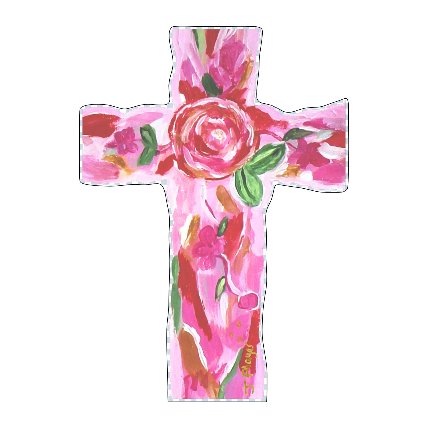 Pink Cross to Love Cross | 0.75in. Acrylic Cutout |
