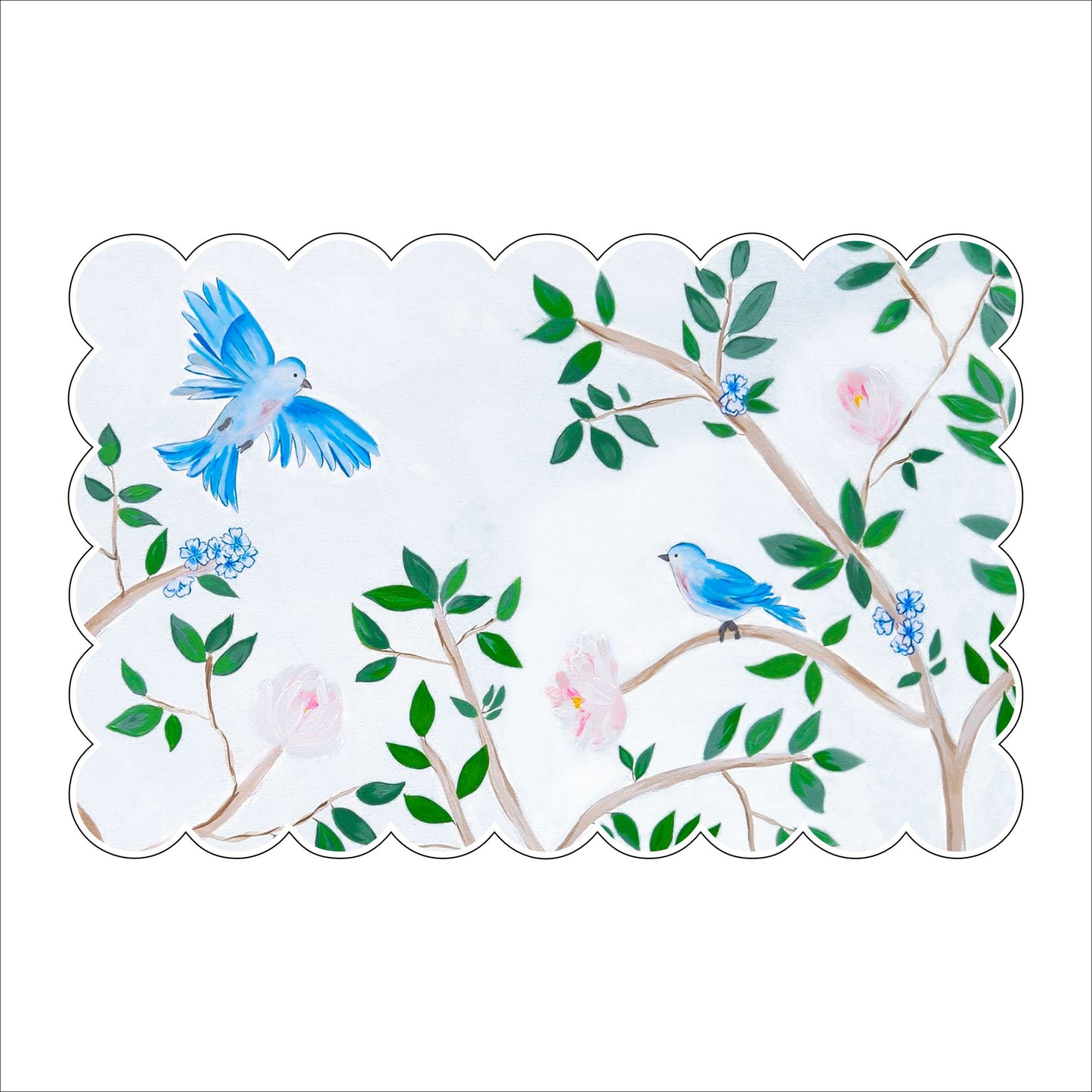 JPR-001 Blue Birds Block | 0.75in. Acrylic Cutout 5x7 | Single
