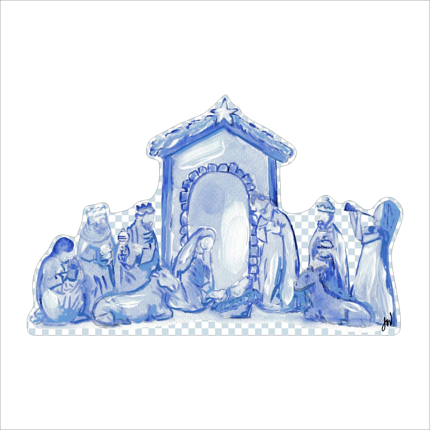 JWL-001 Blue Nativity | 0.75in. Acrylic Cutout | Single