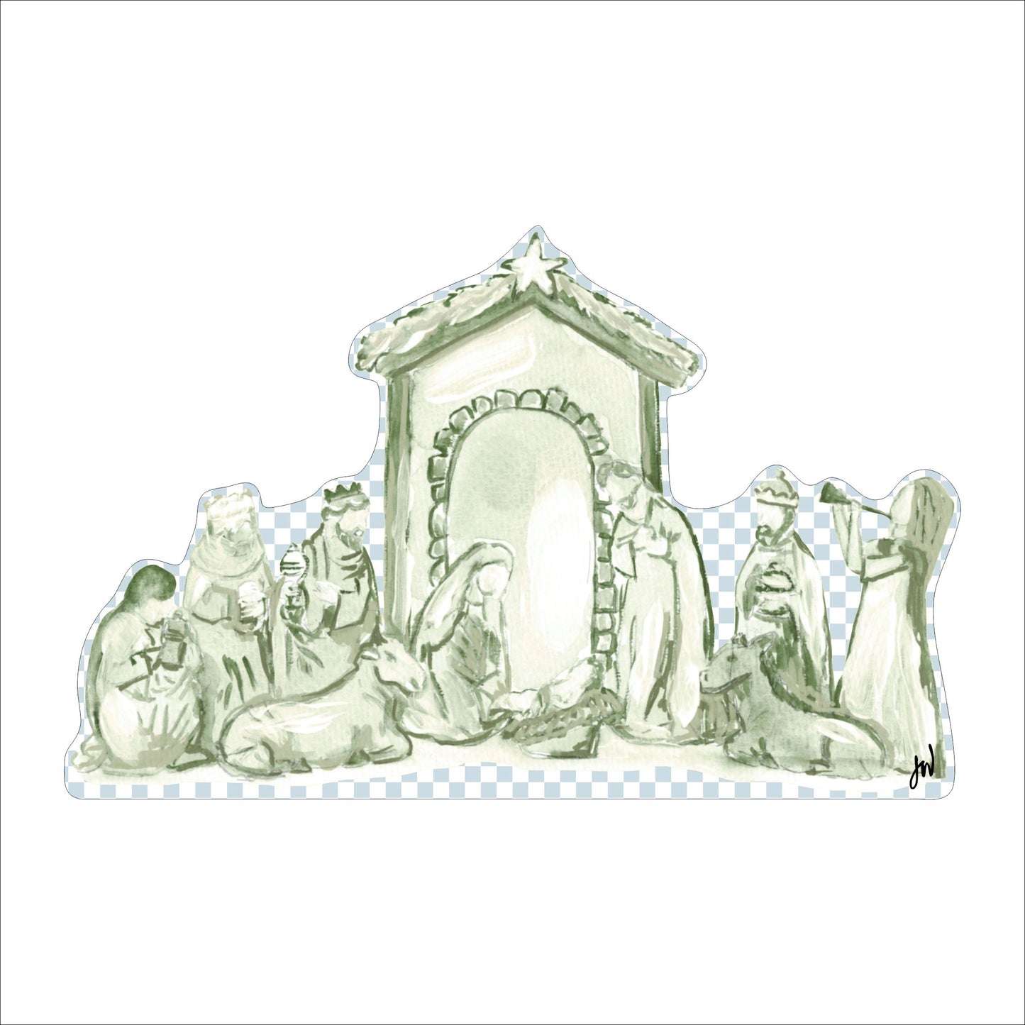 JWL-003 Green Nativity | 0.75in. Acrylic Cutout | Single