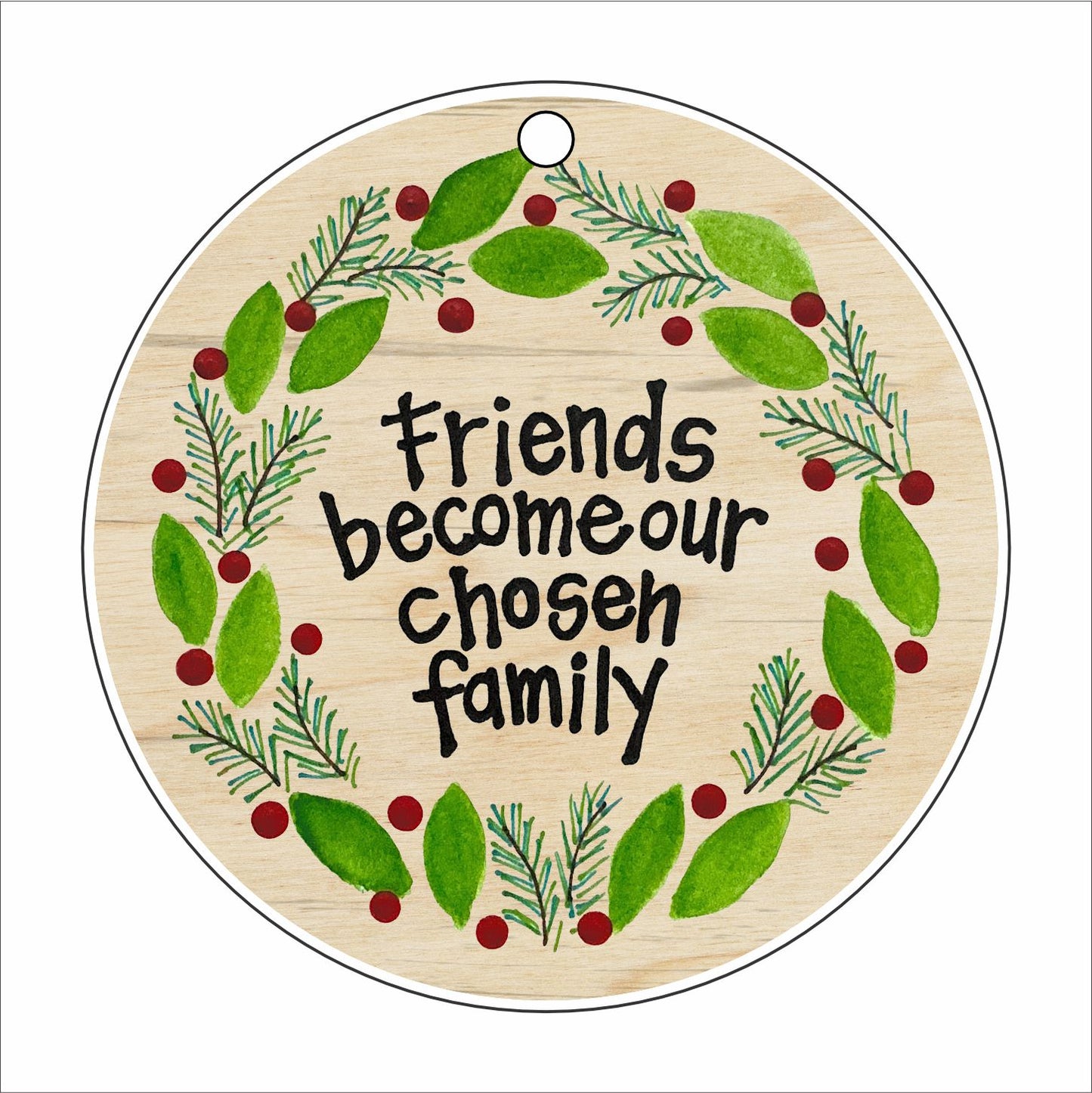 KART-002 Chosen Family Wreath Ornament | 0.25Wood Ornament