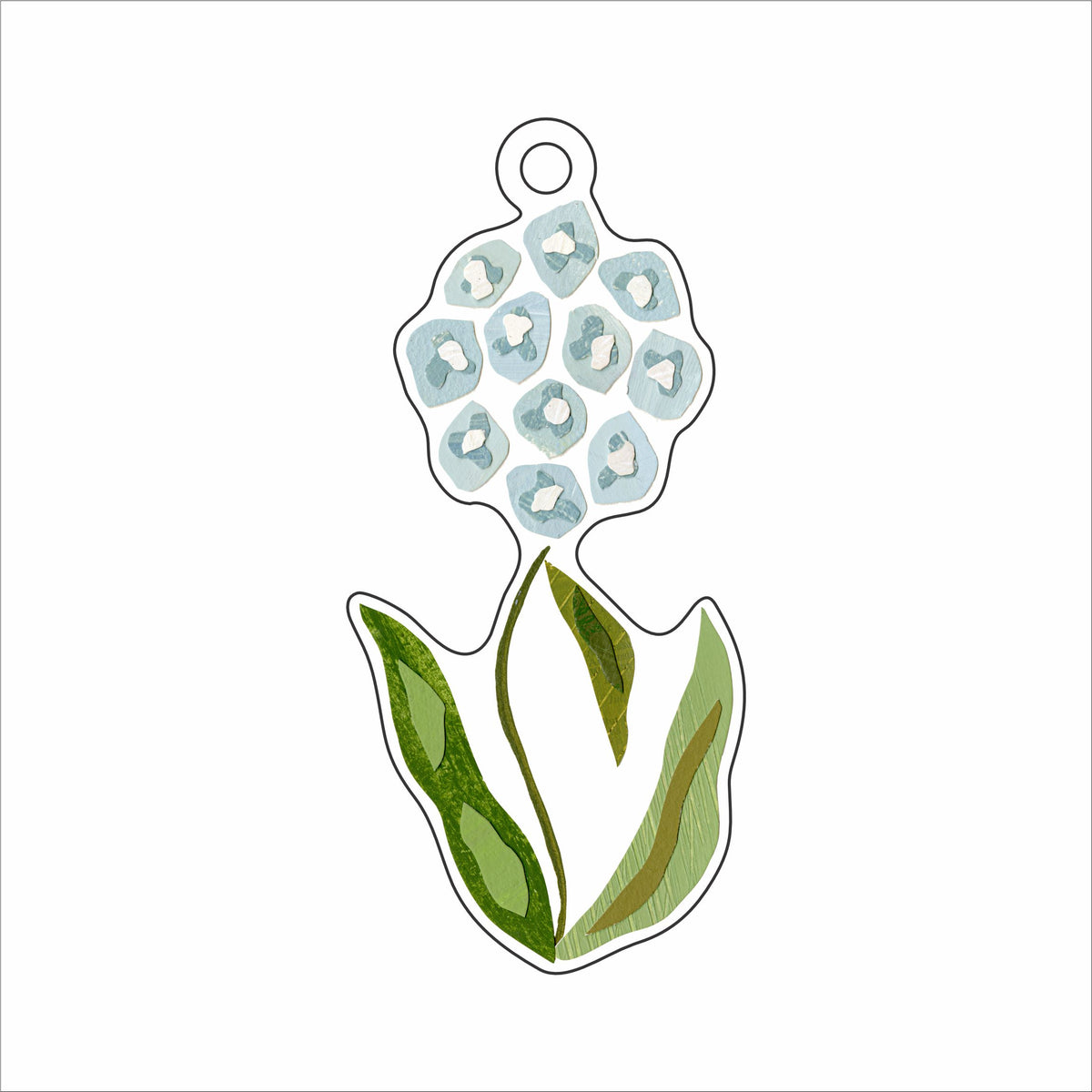 KBA-018 Blue Hydrangea Ornament | 0.25Acrylic Ornament