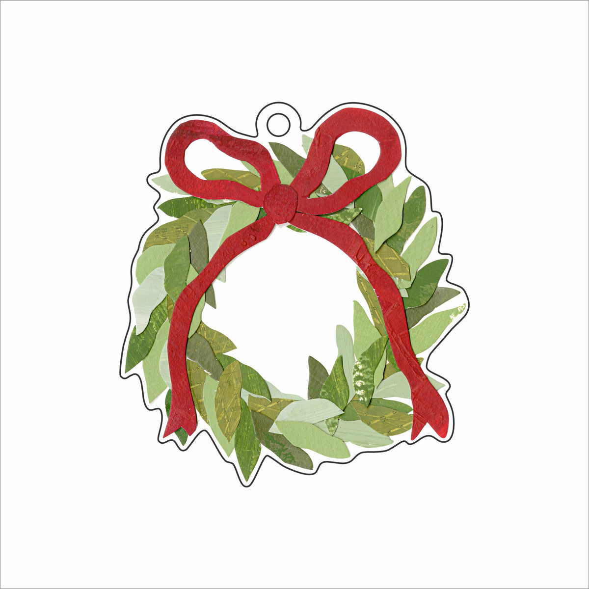 KBA-020 Red Christmas Wreath Ornament | 0.25Acrylic Ornament
