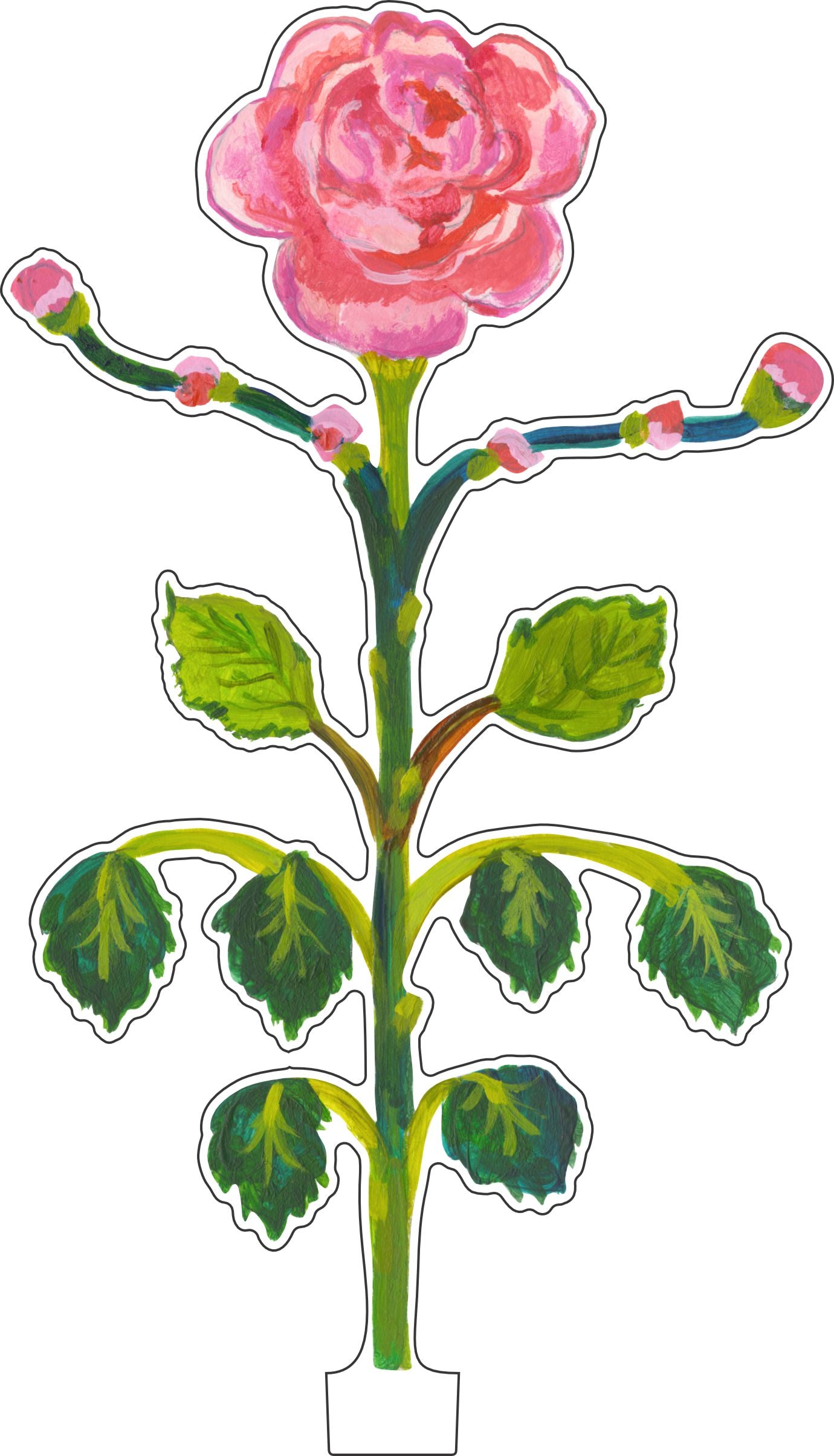 KHA-613 Tearose Jewelry Holder & Single Leaf