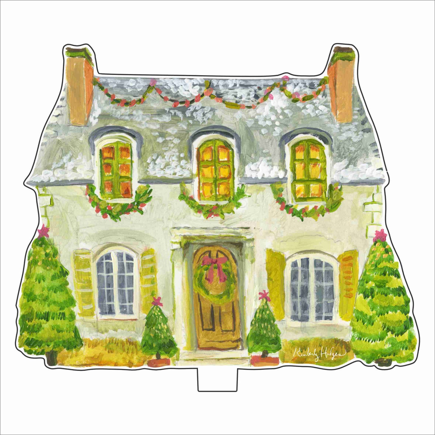 Christmas Cottage | 0.25in. Acrylic Floral