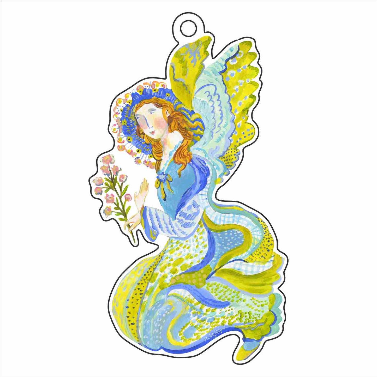 Avonlea Angel Ornament & Ribbon | 0.25in. Acrylic