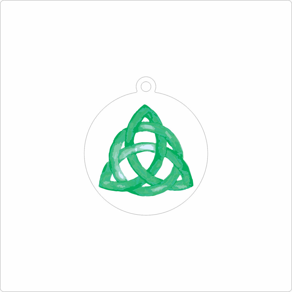 KKP-004 Trinity Knot - Emerald Ornament | 0.25Acrylic Ornament