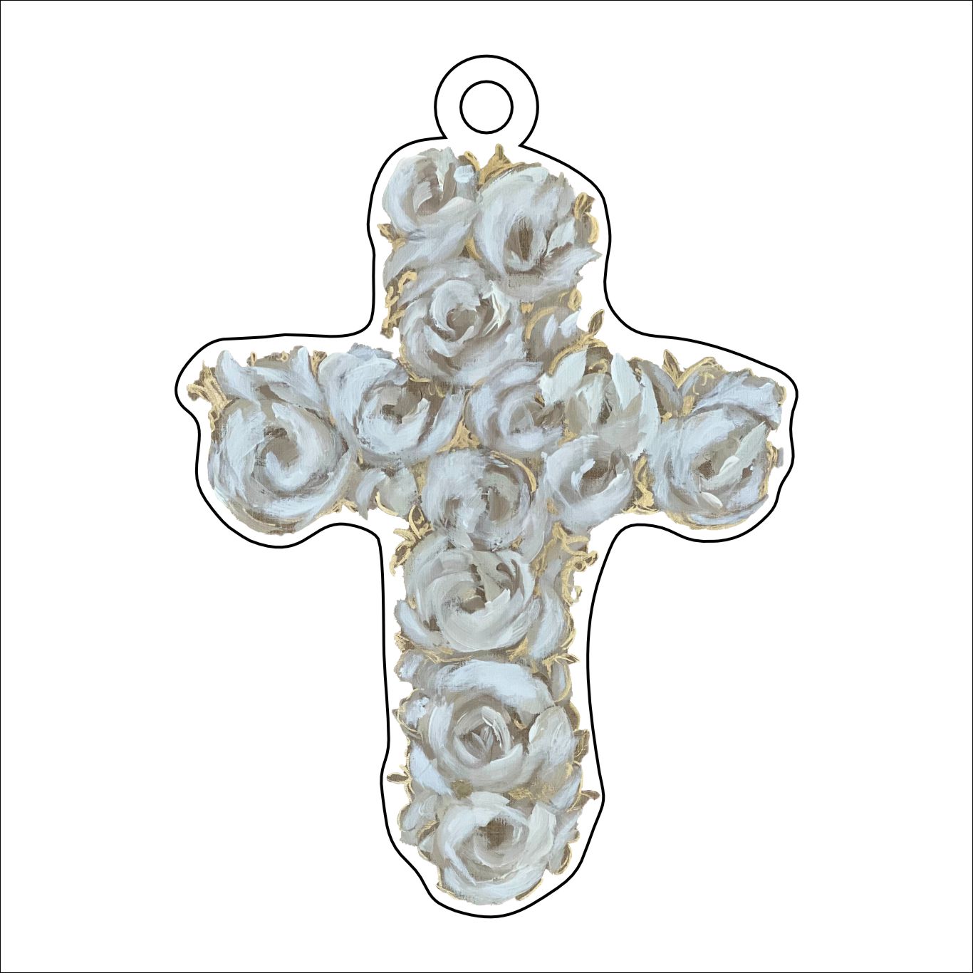 KLA-008 Floral Cross Ornament | 0.25Acrylic Ornament |