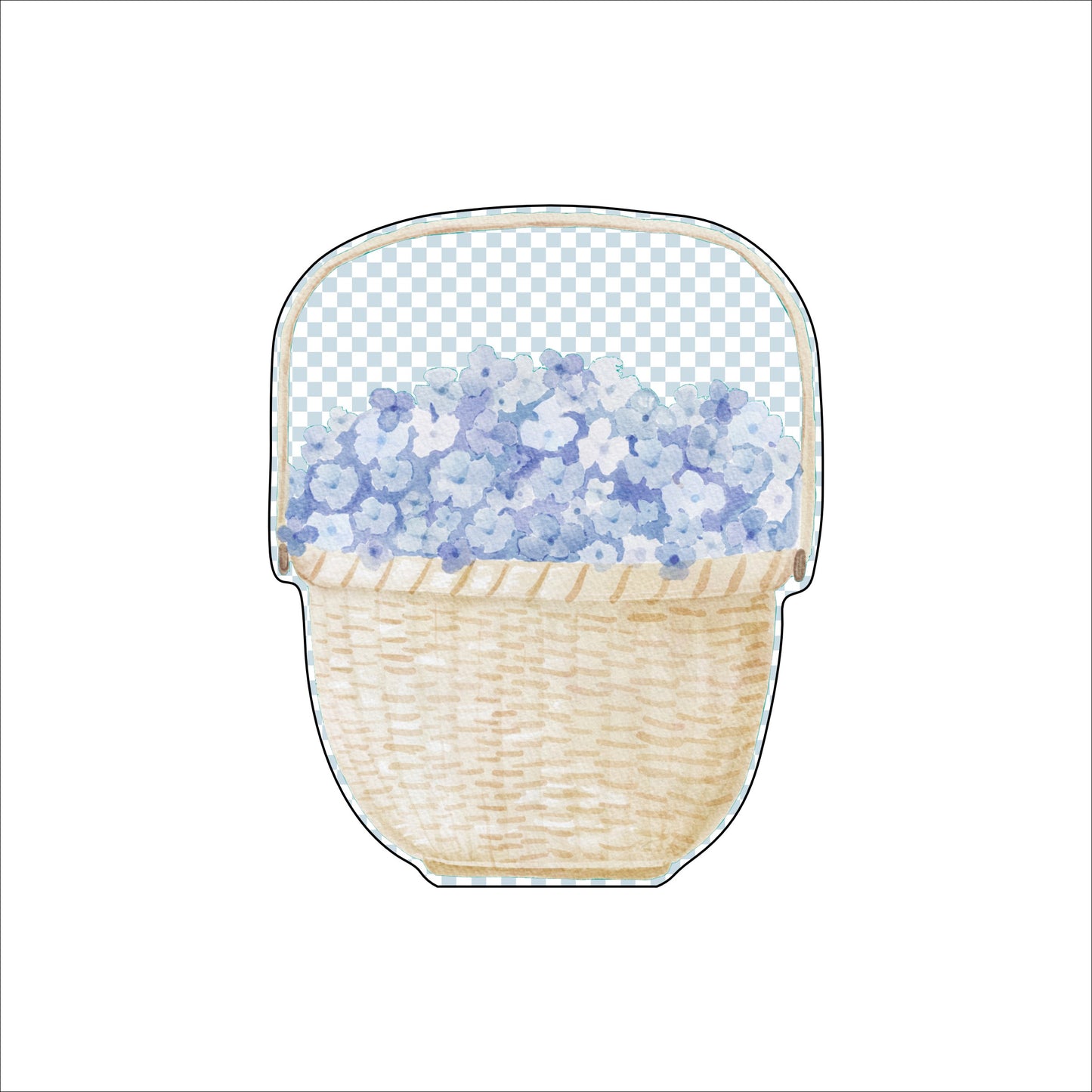 KRA-003 Floral Basket | 0.75in. Acrylic Cutout | Bulk (Sold in batches of 32)
