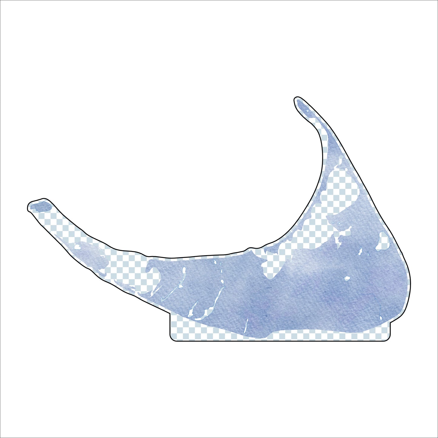 KRA-004 Nantucket Island Map | 0.75in. Acrylic Cutout | Case (any 10+)
