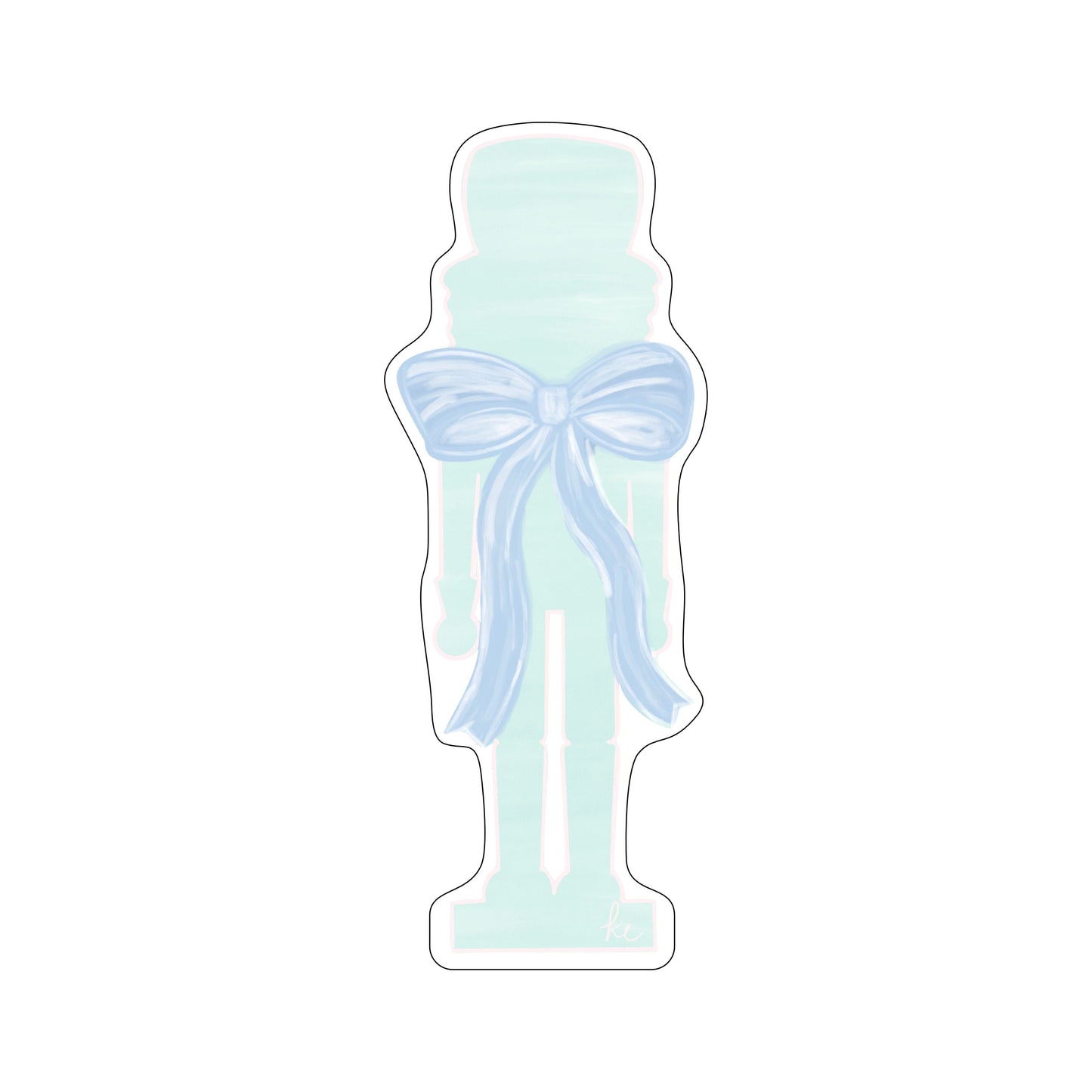 KRC-002 Nutcracker Blue Bow Mini | 0.50Acrylic Contour |