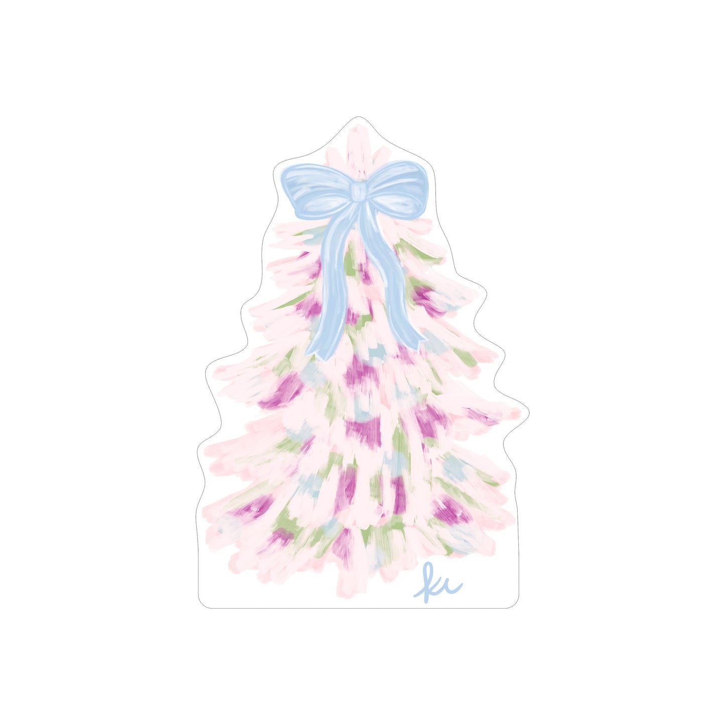 KRC-007 Pink Abstract Christmas Tree | 0.75Acrylic Contour |