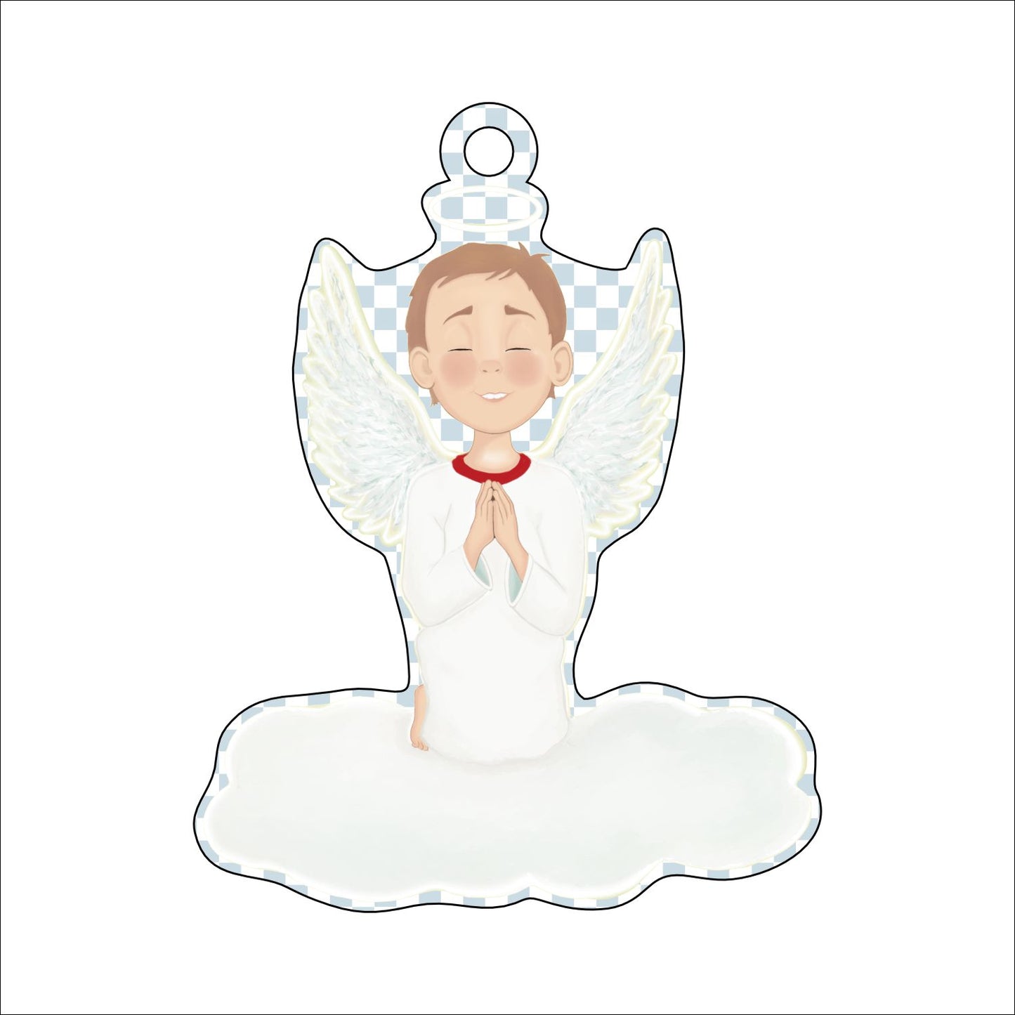 KRO-008 Praying Angel Ornament | 0.25in. Acrylic Ornament |
