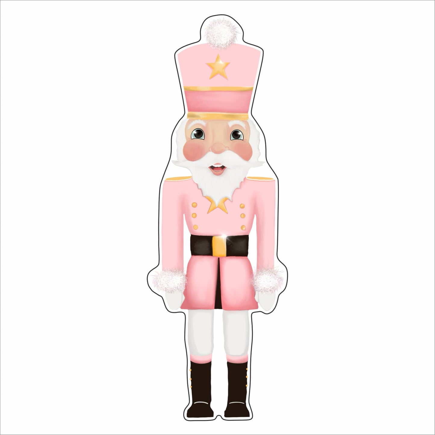 KRO-012 Pink Star Nutcracker | 0.75in. Acrylic Contour | Mix and Match (any 10+)