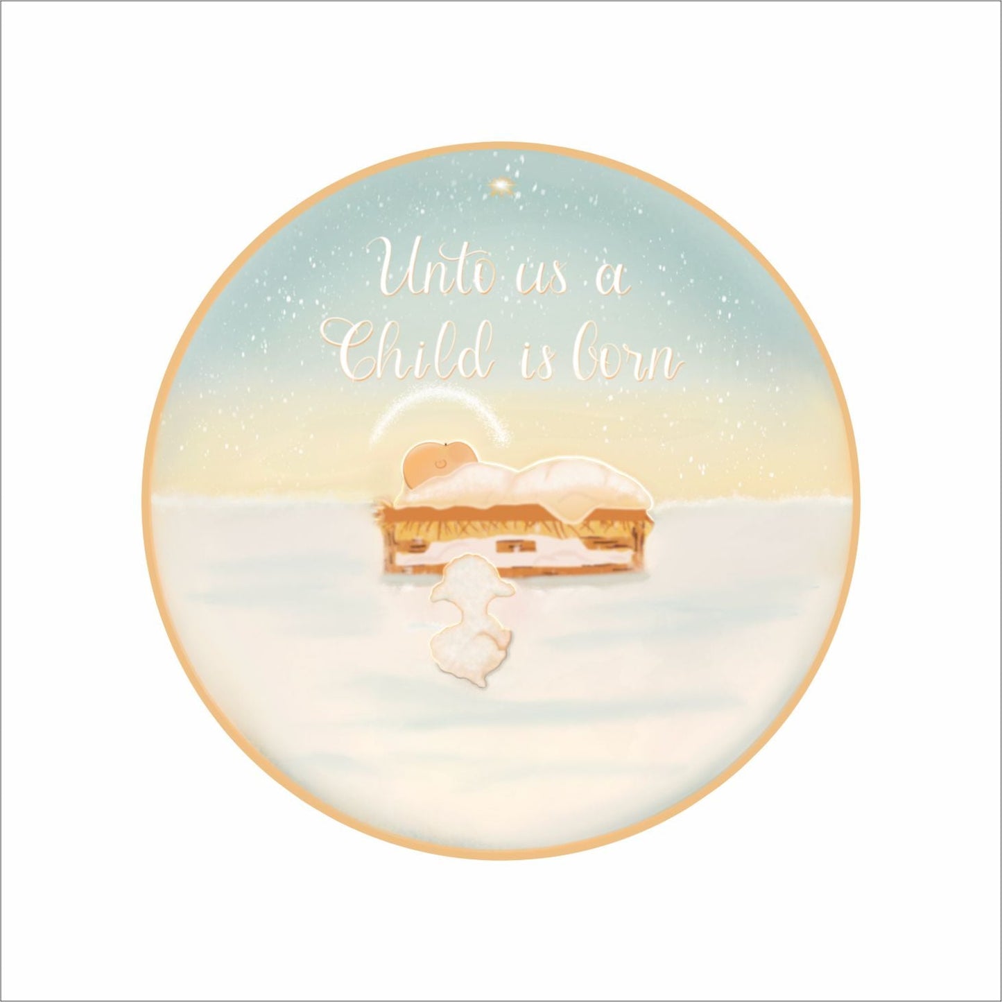 KRO-014 Unto us a Child is born Ornament | 0.25in. Acrylic Ornament |