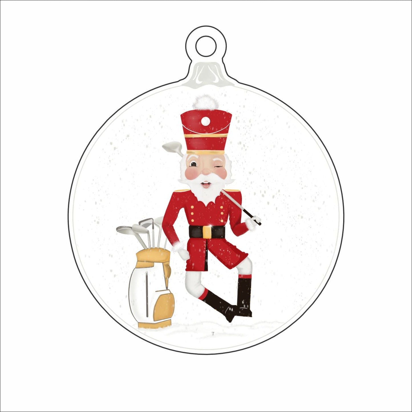 KRO-021 It’s the Hap, Happiest Season of All; Leaping Golfer Nutcracker Ornament | 0.25in. Acrylic Ornament |