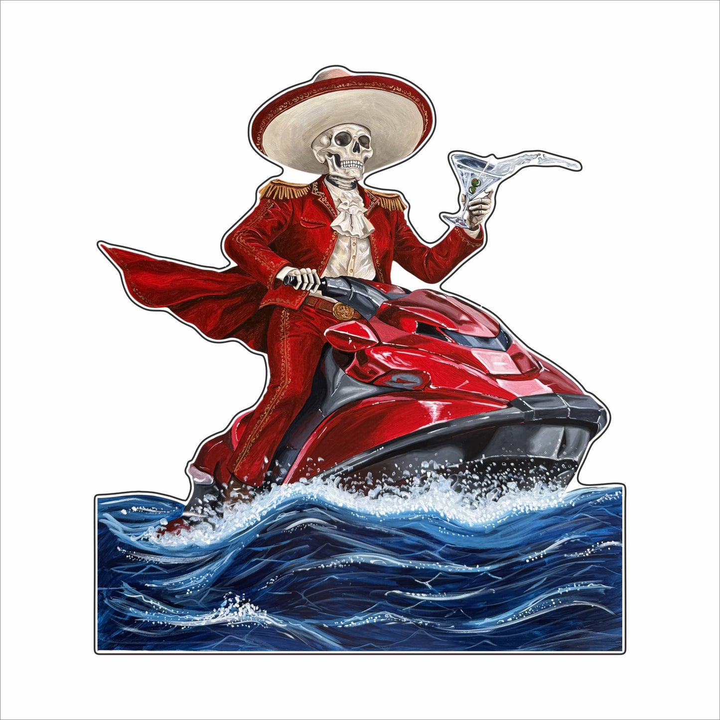 KWF-001 Mariachi on a Jet Ski | 0.75Acrylic Contour |