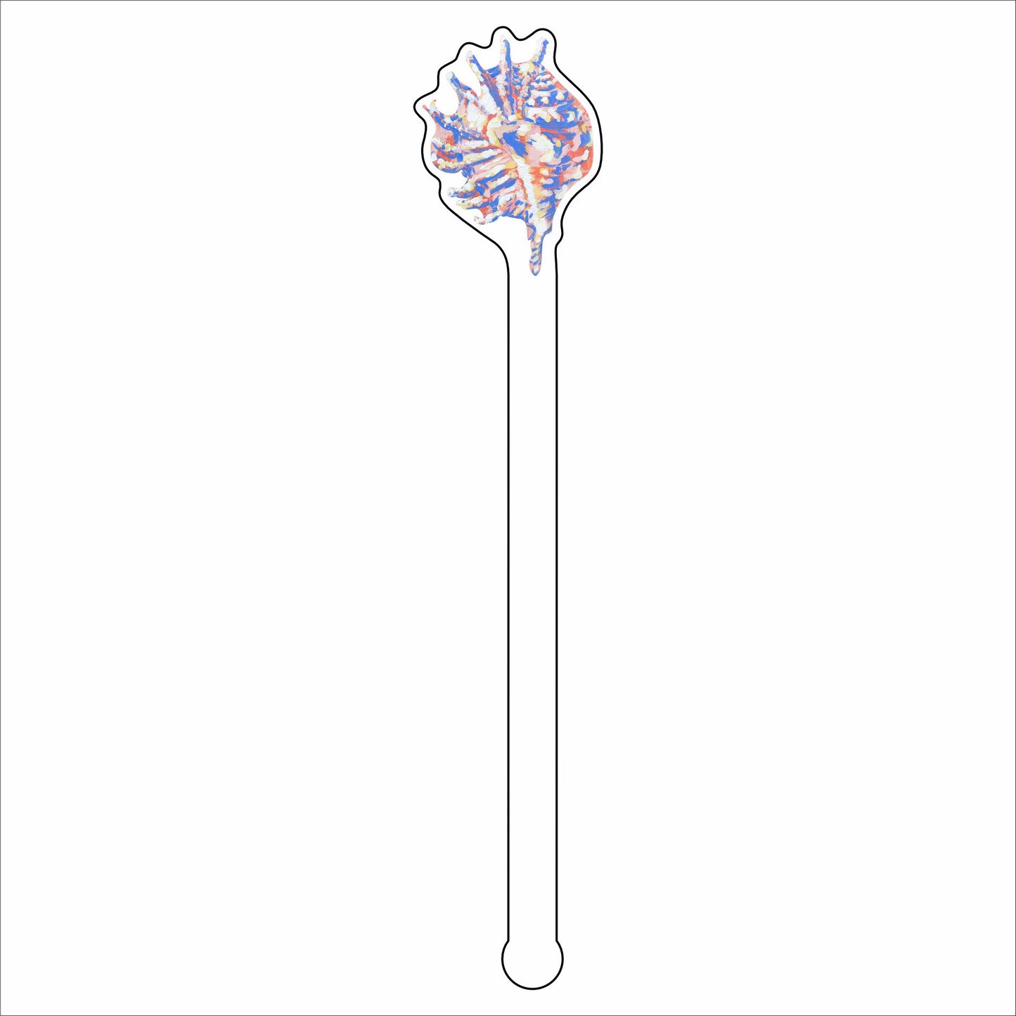 LAM-010 Spiny Nautilus Drink Stirrer | 0.125Acrylic Stirrer | Case of 25