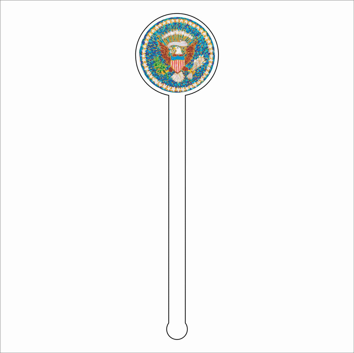 LAM-028 Presidential Seal Pink Drink Stirrer | 0.125Acrylic Stirrer | Case of 4