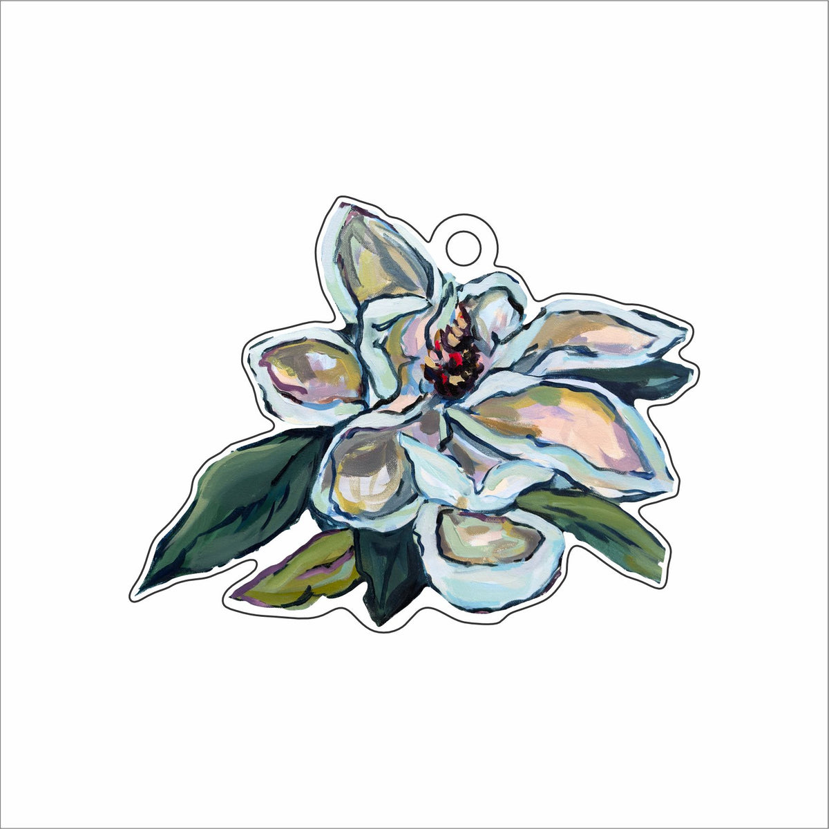 LBN-008 Blue Magnolias Ornament | 0.25Acrylic Ornament