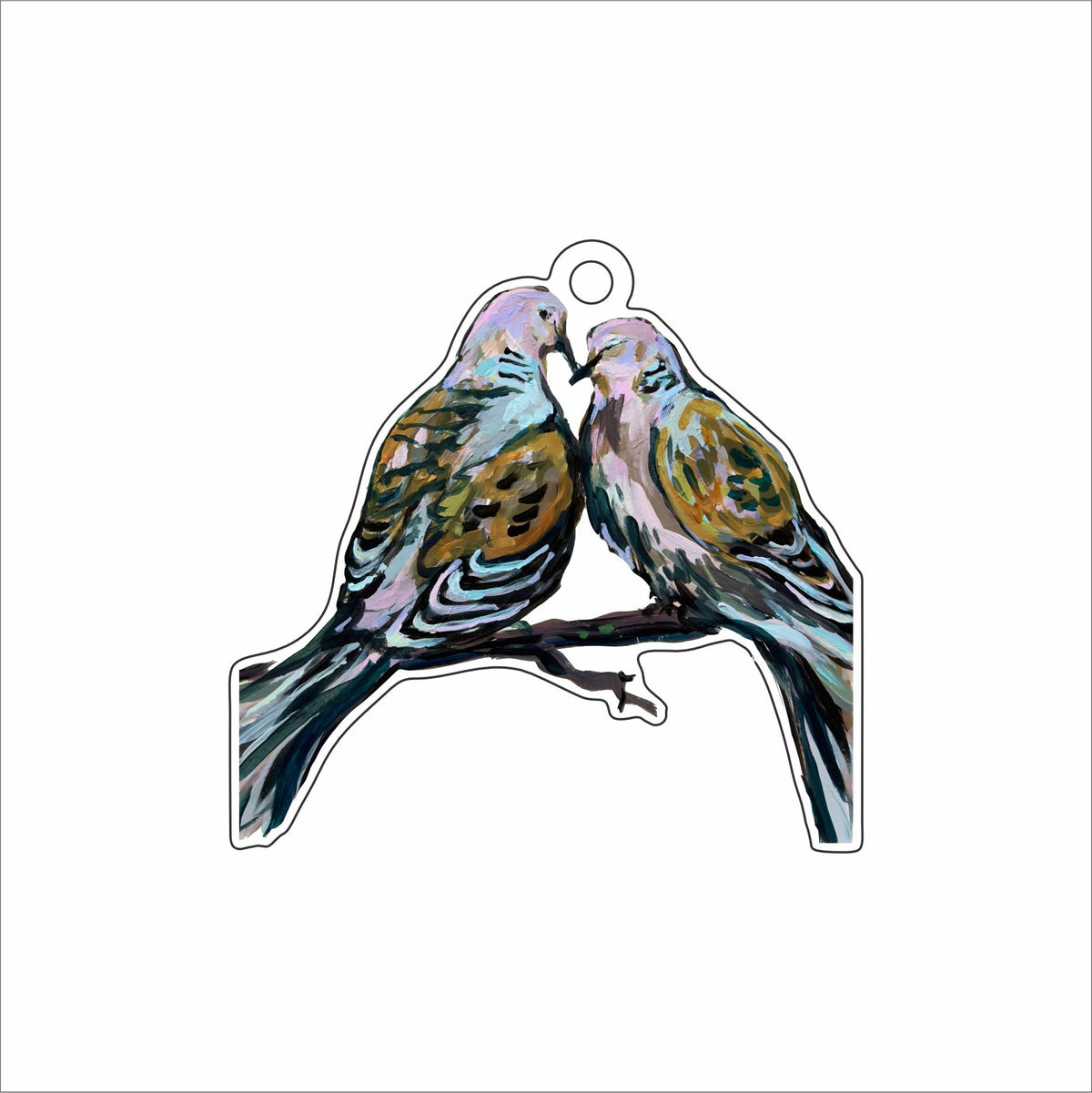 LBN-009 Two Turtle Doves Ornament | 0.25Acrylic Ornament