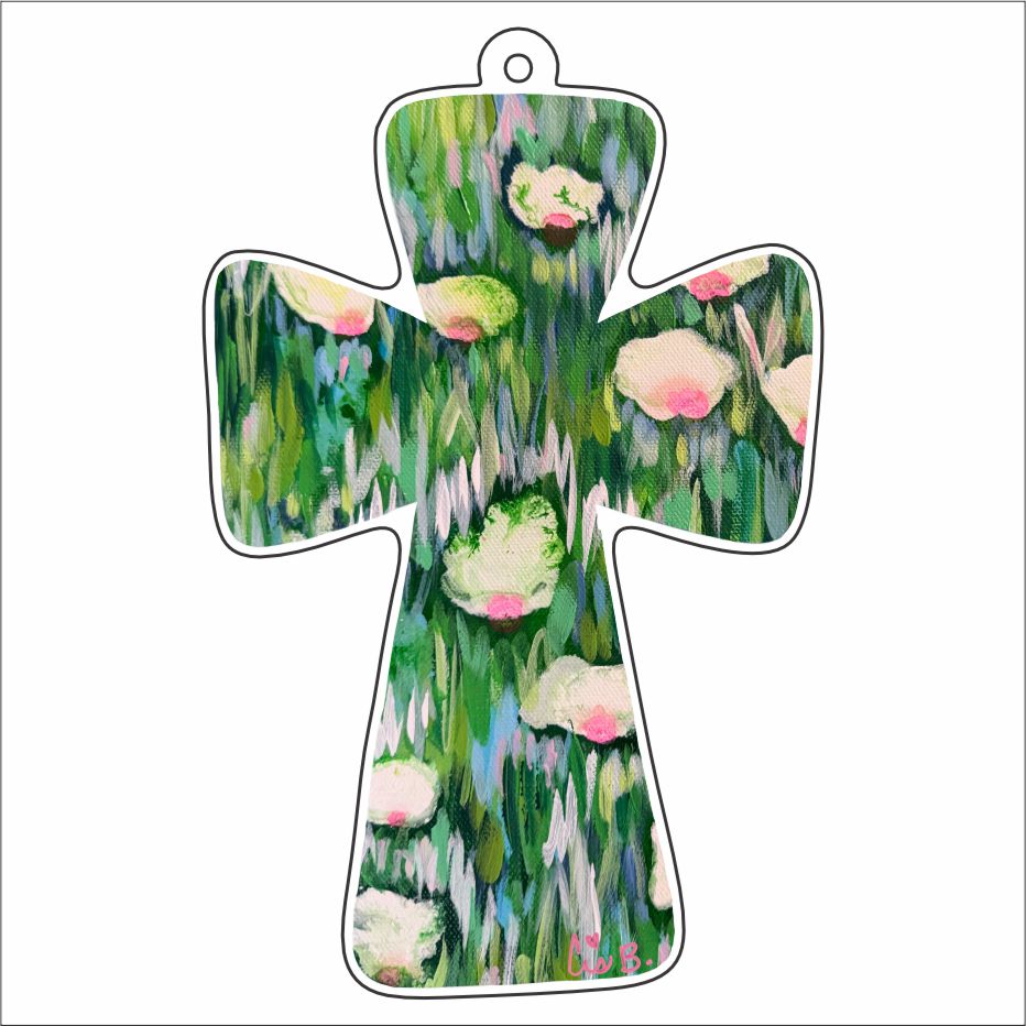 LBR-110-C10 Magnolia Cross Keychain | 0.125Acrylic Keychain | Case of 10