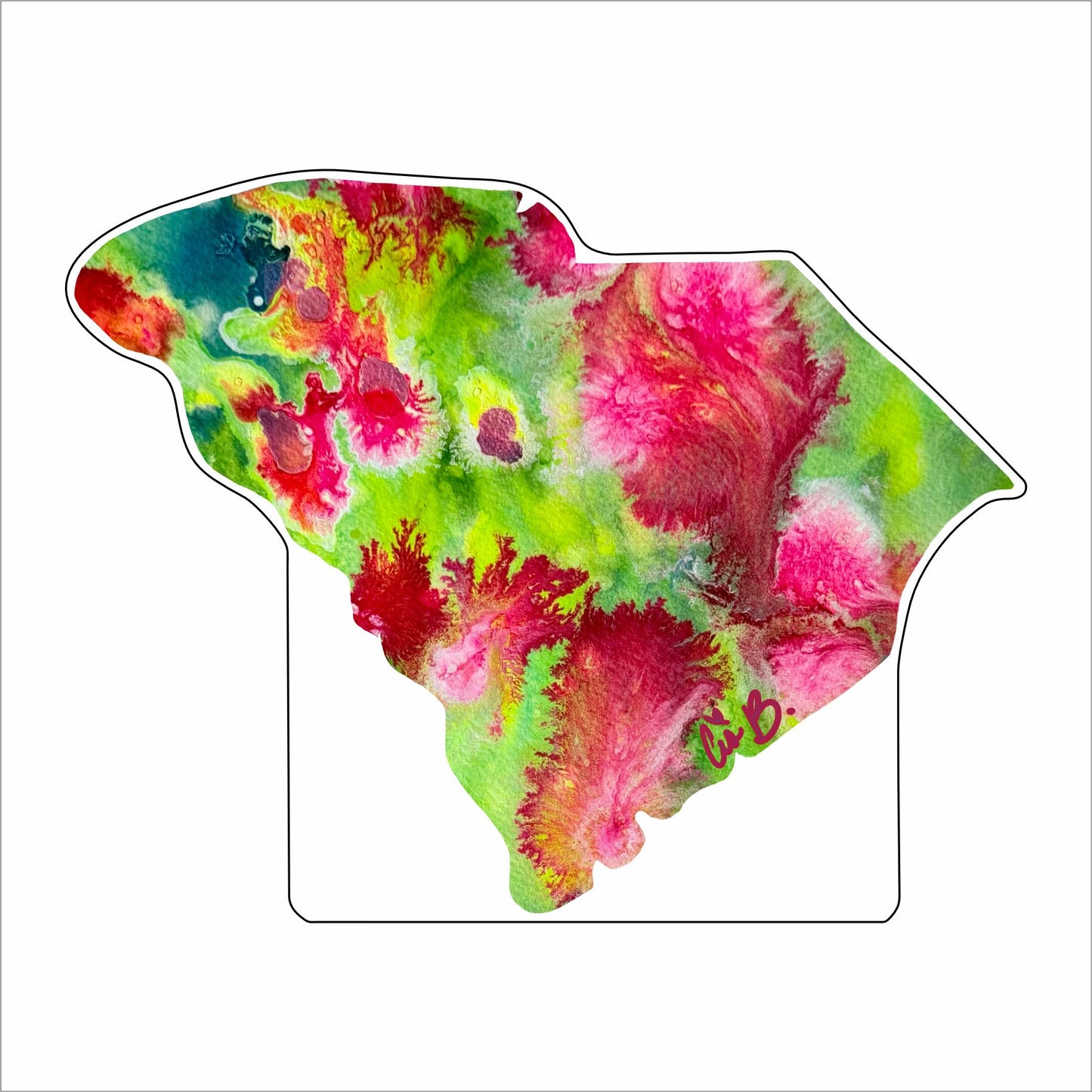 LBR-112 SC State Pretty in Pink | 0.75Acrylic Ornament |