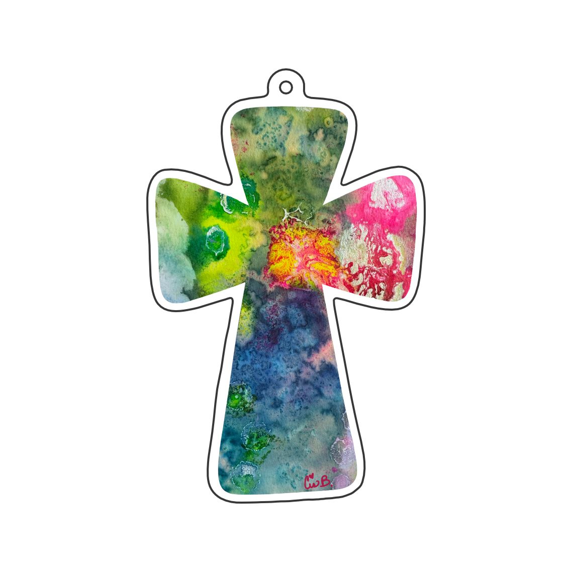LBR-195 Island Cross Keychain | 0.125Acrylic Keychain | Set of 10