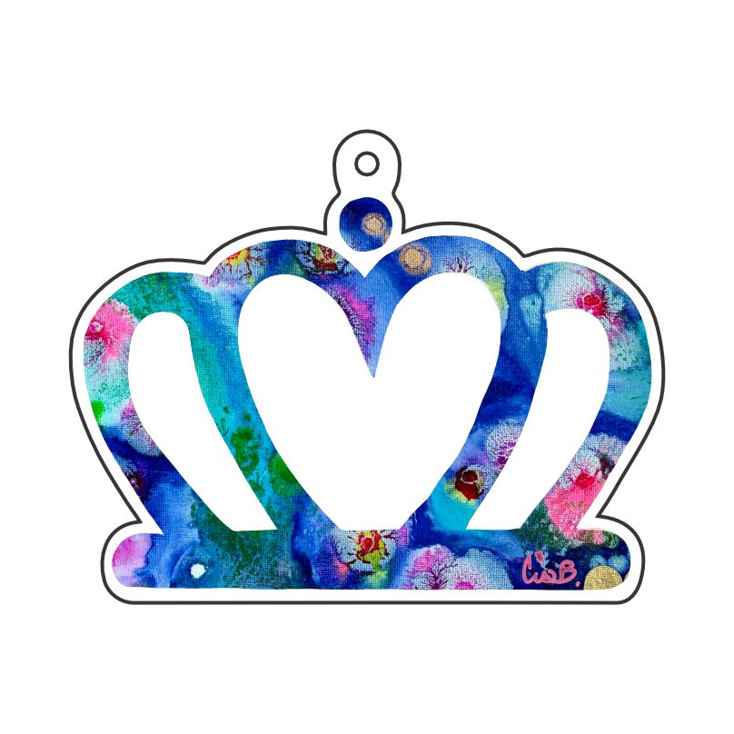 LBR-197 CLT Crown Mrtytille Blueberry Keychain | 0.125Acrylic Keychain | Set of 10