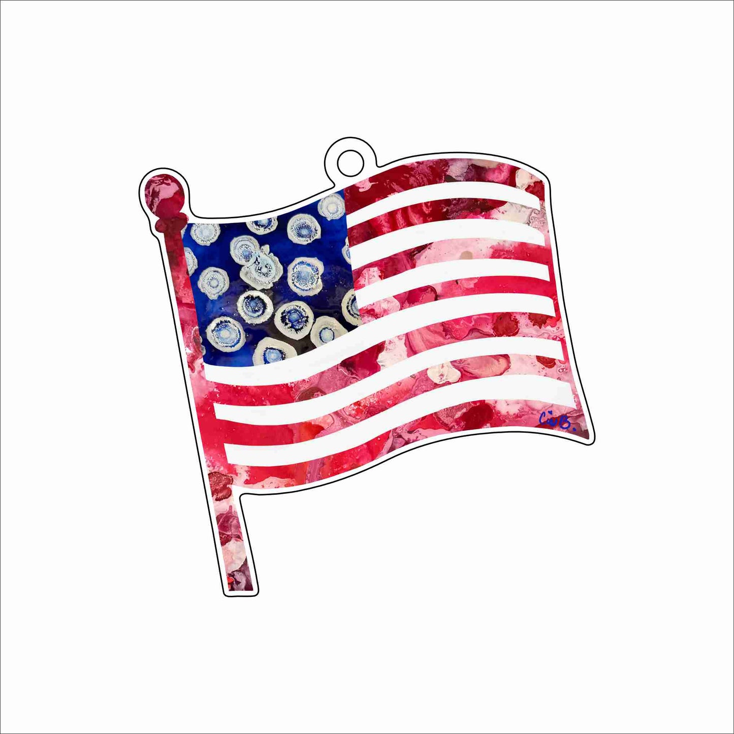 LBR-203 GBA Flag Ornament | 0.25Acrylic Ornament
