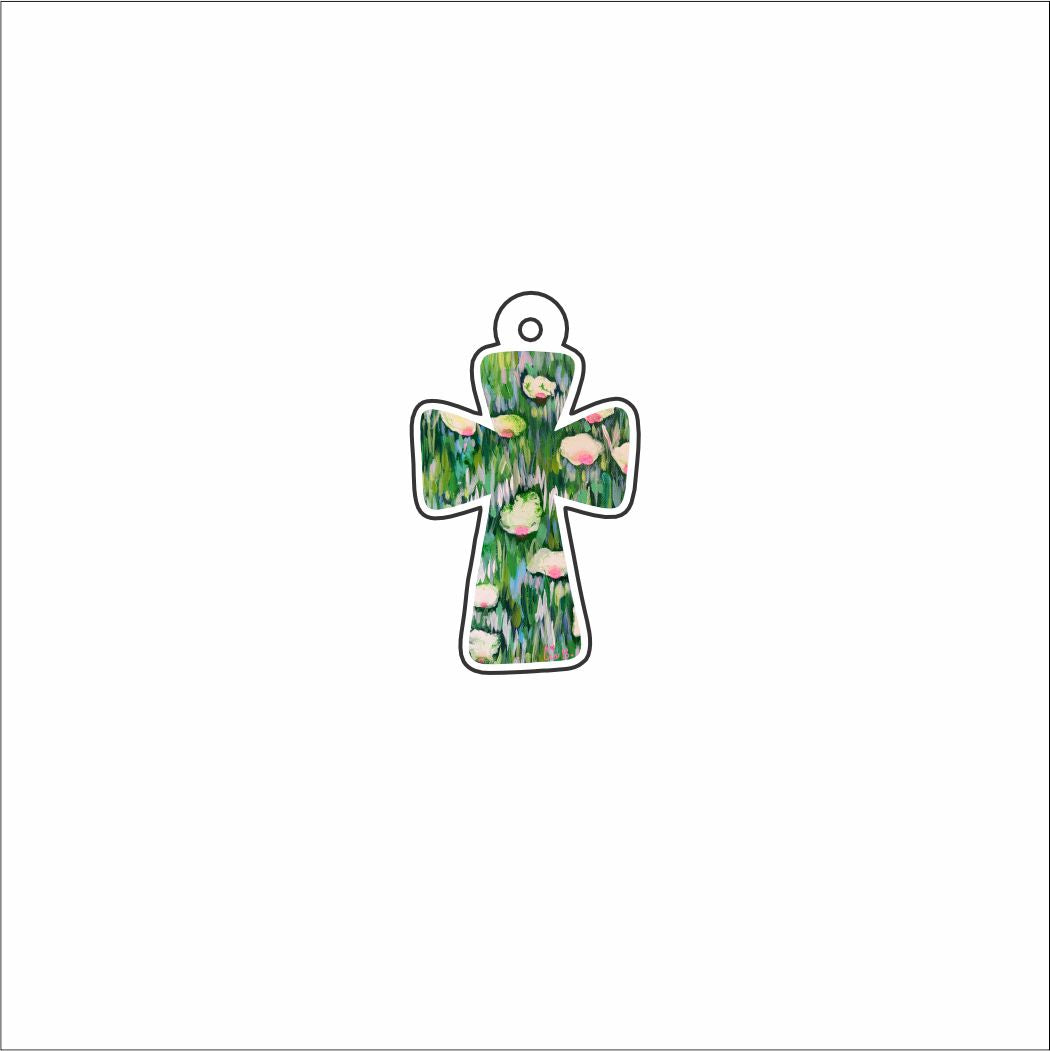 LBR-218 Magnolia Cross Trinket | 0.125Acrylic Mahjong Trinket | Set of 20
