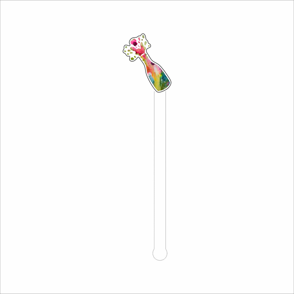 LBR-255 Champagne Bottle Drink Stirrer | 0.125Acrylic Stirrer | Case of 4