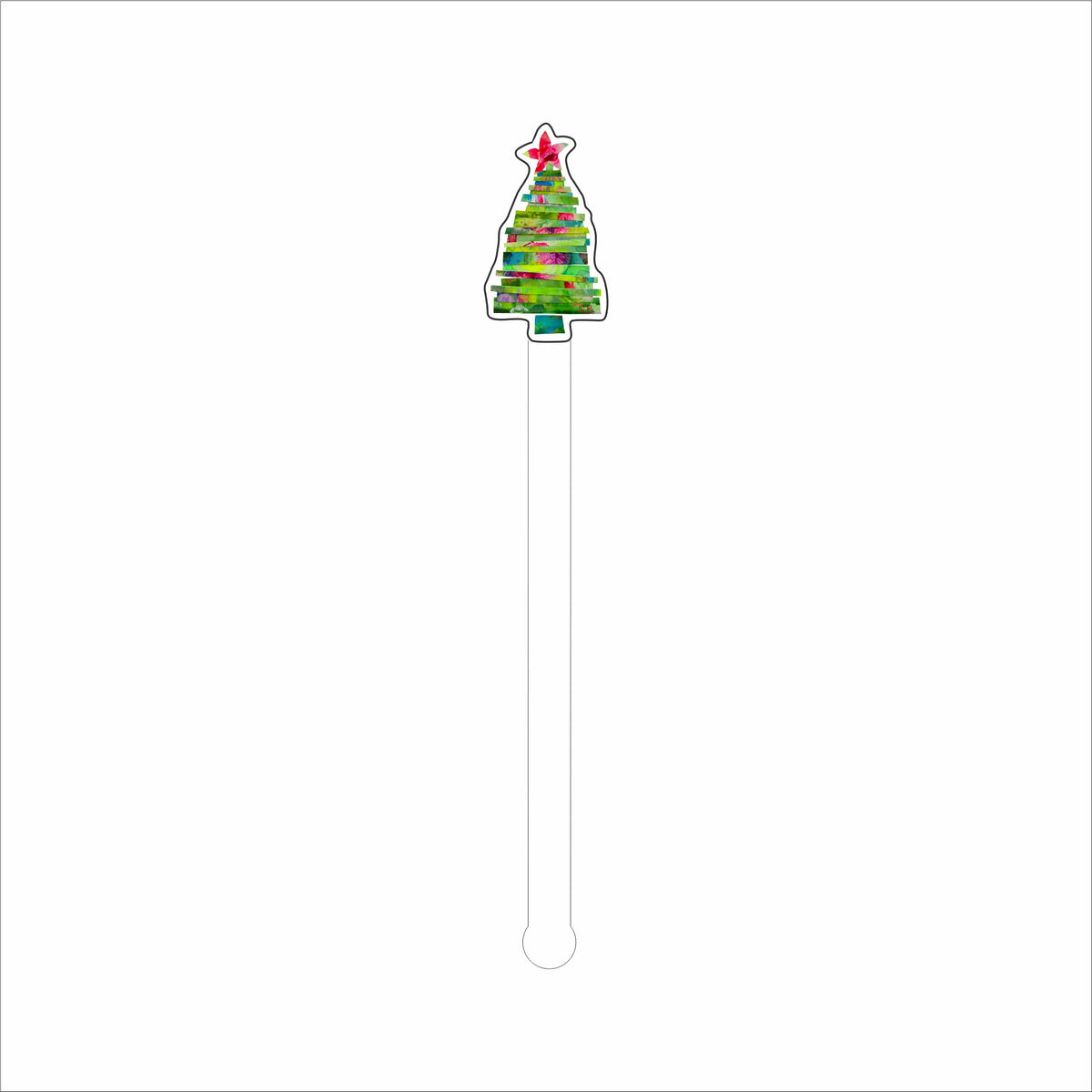 LBR-257 Noel Tree Drink Stirrer | 0.125Acrylic Stirrer | Case of 4