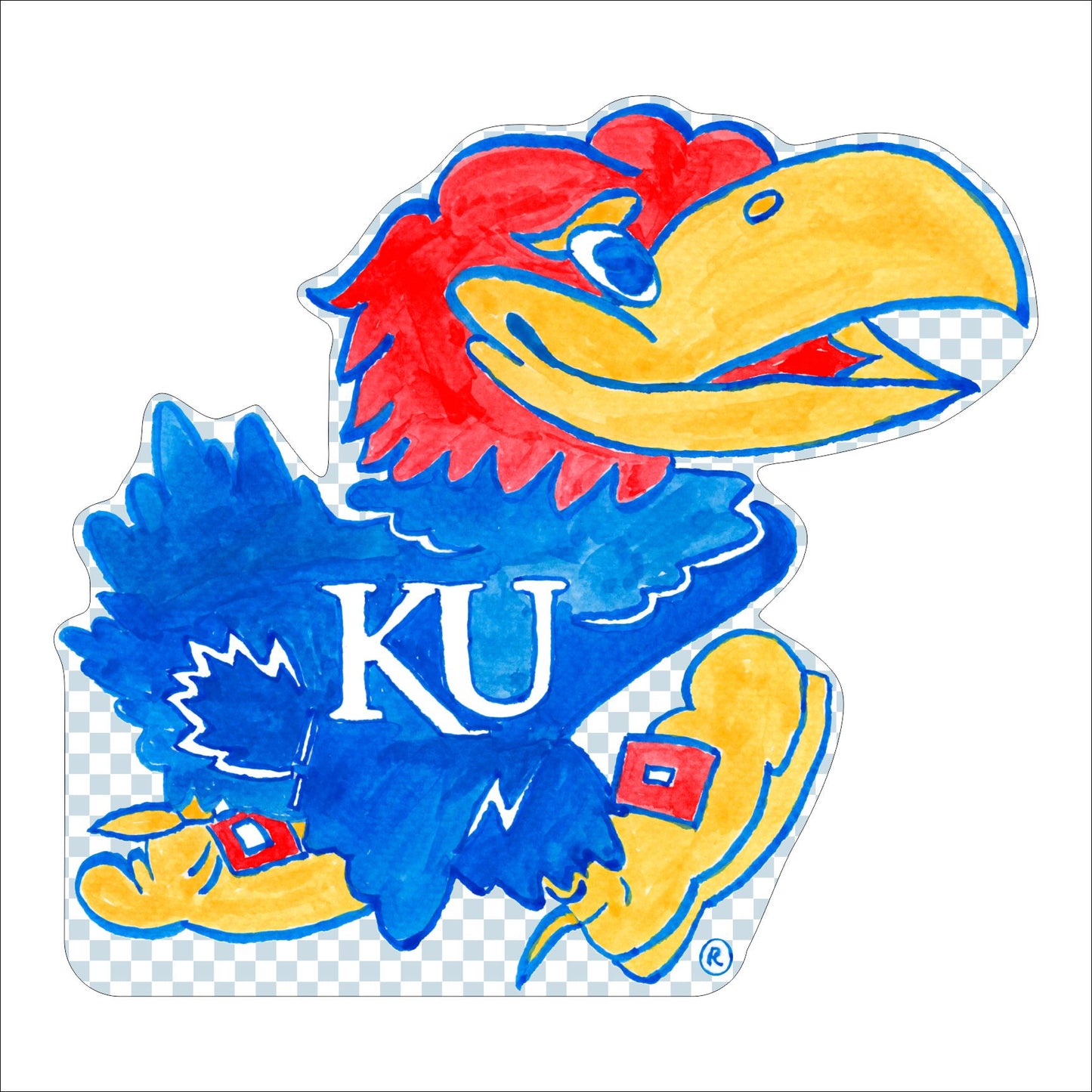 Jayhawk - Mirrored Front/Back | 0.75in. Acrylic Cutout | Bulk (Batch of 42)