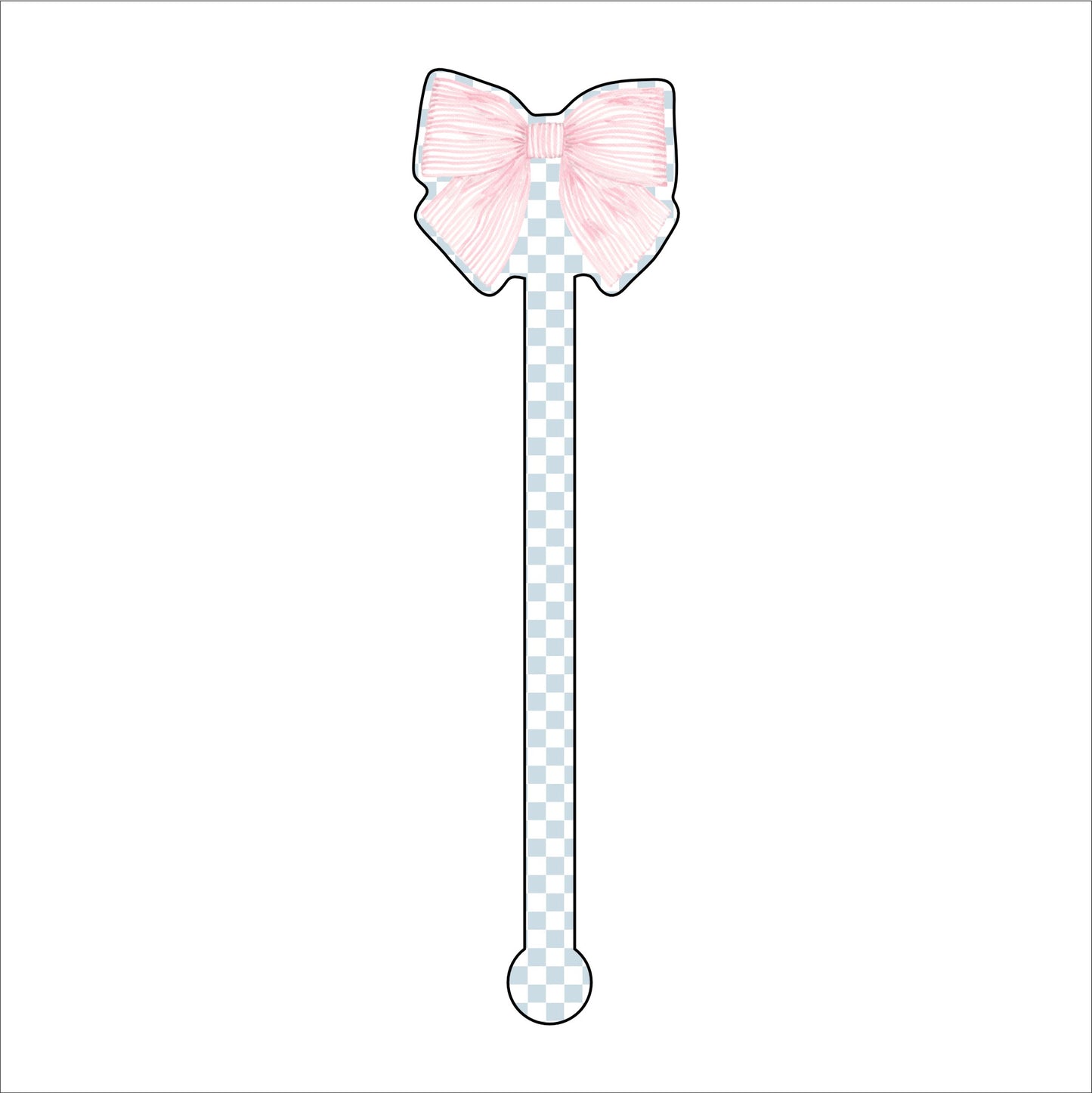 Pink Bow | 0.125in. Acrylic Drink Stirrer | Mix & Match (any 10+)