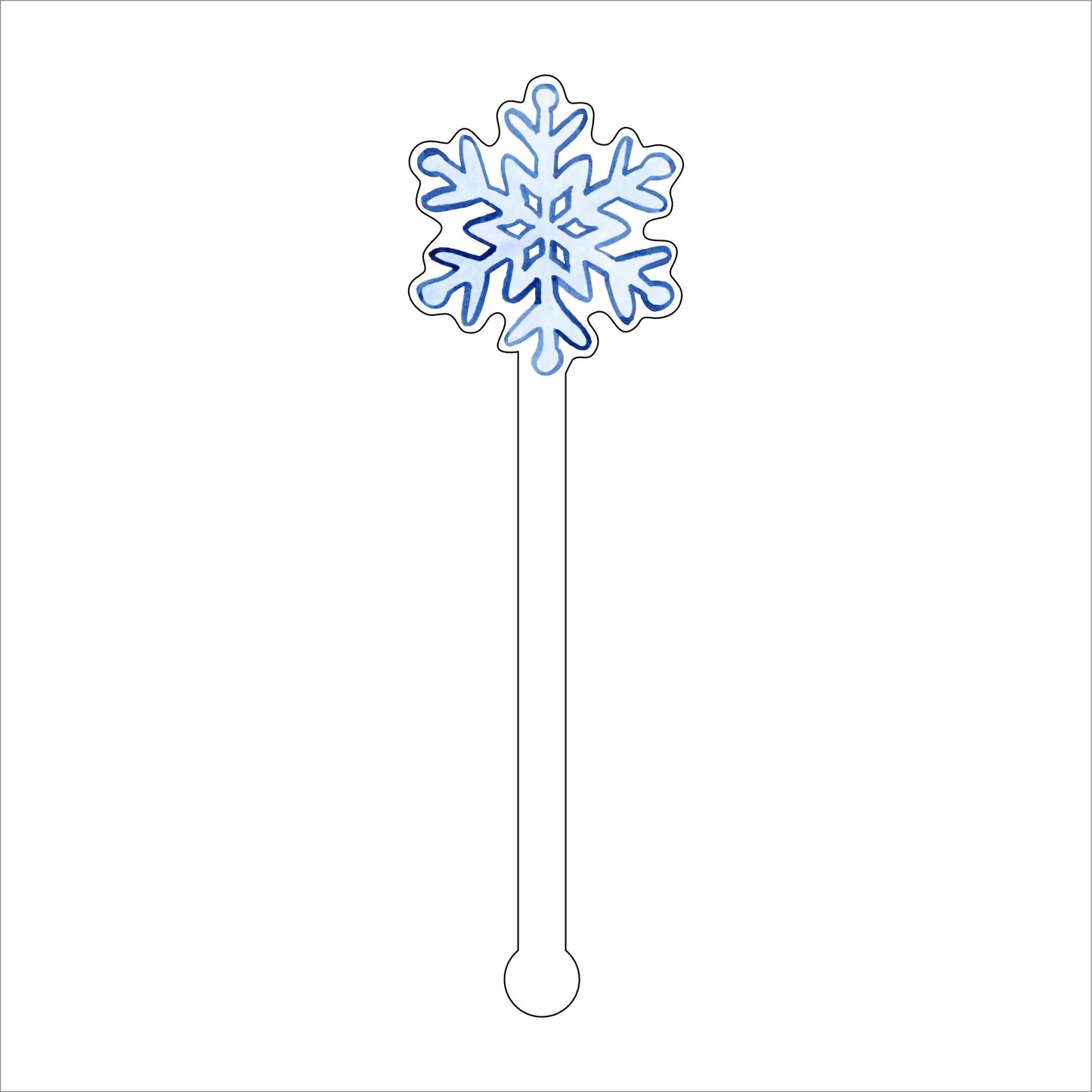 LCA-011 Snowflake 2 | 0.125in. Acrylic Drink Stirrer | Case of 100